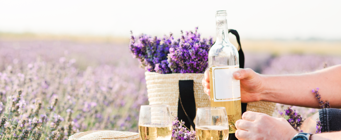 Wine in lavender